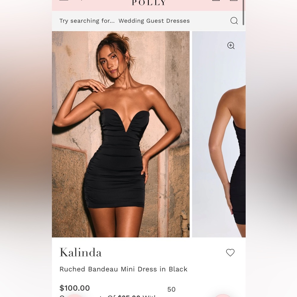 Oh Polly Black Strapless Mini Dress